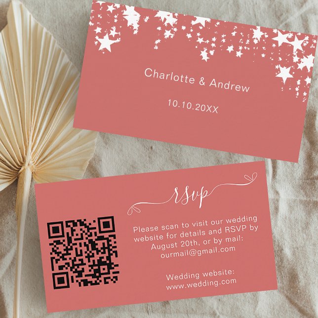 Carte D'accompagnement Code QR de réponse de mariage sur terre poussiéreu (Créateur téléchargé)