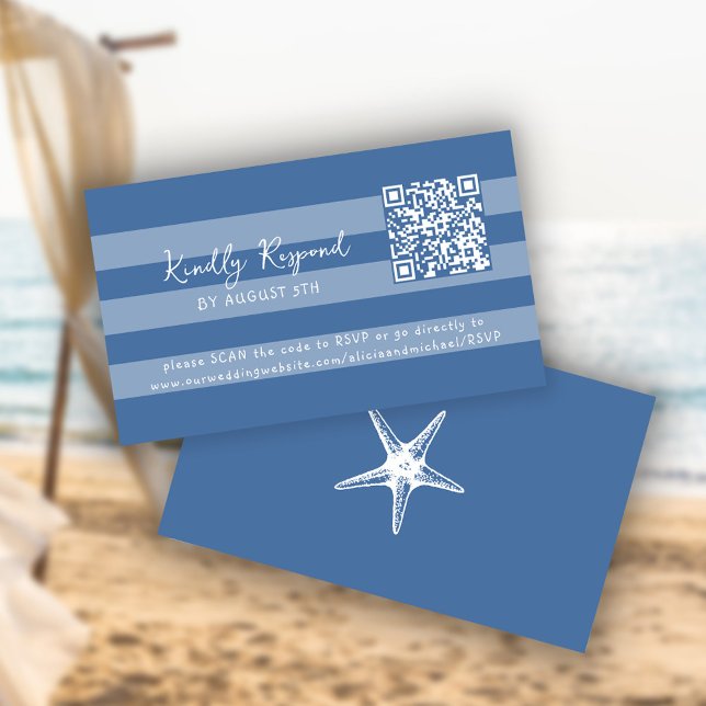 Carte D'accompagnement Code QR de réponse en ligne pour une plage estival (This is a MINI CARD. bigger sizes available)