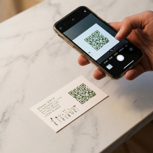 Carte D'accompagnement Code QR de réponse pour mariage aux fleurs sauvage