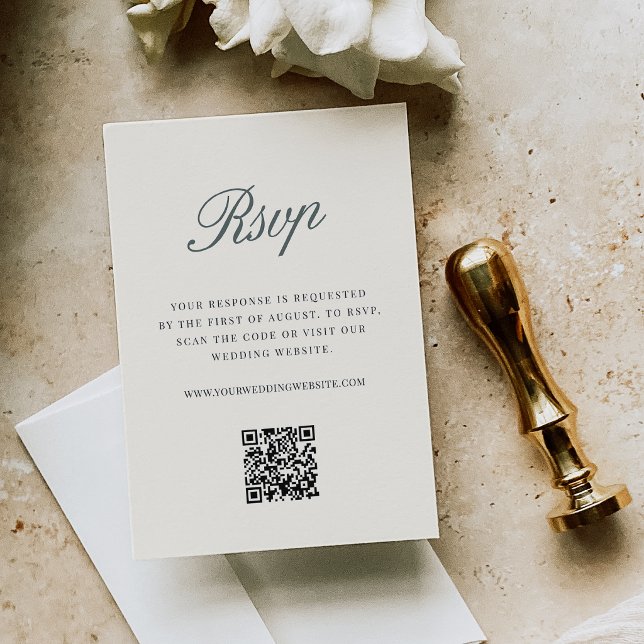 Carte D'accompagnement Code QR de réponse pour un mariage avec écriture c (Créateur téléchargé)