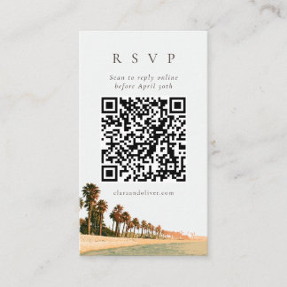 Carte D'accompagnement Code QR de réponse pour un mariage moderne sur la 