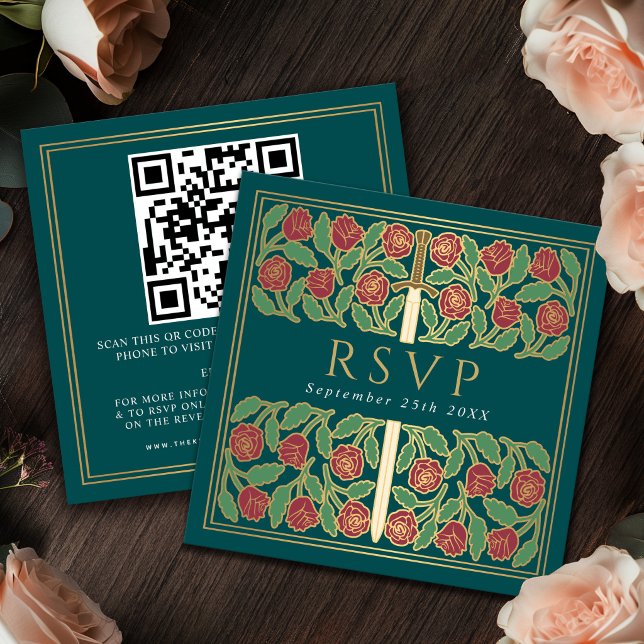 Carte D'accompagnement Code QR de réponse pour un mariage royal avec des  (Créateur téléchargé)