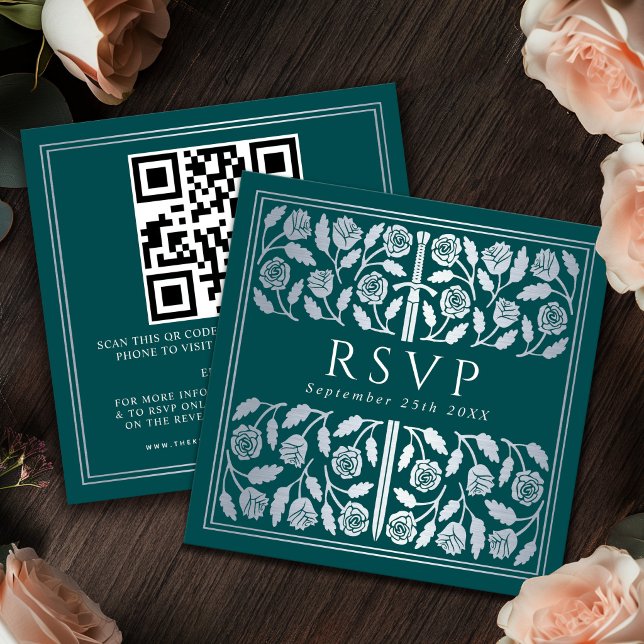 Carte D'accompagnement Code QR de réponse pour un mariage royal avec une  (Créateur téléchargé)