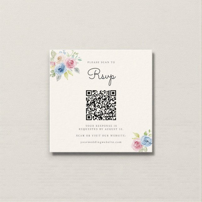 Carte D'accompagnement Code QR de réponse RSVP pour site web de mariage,  (Créateur téléchargé)