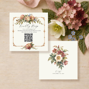 Carte D'accompagnement Code QR de RSVP en ligne pour le jardin botanique