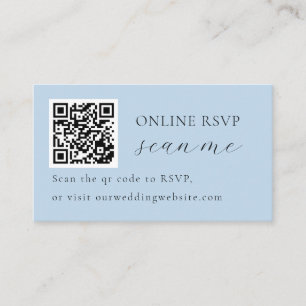 Carte D'accompagnement Code QR de RSVP en ligne pour photo de mariage, bl