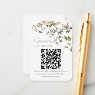 Carte D'accompagnement Code QR de RSVP pour site web de mariage en Chinoi