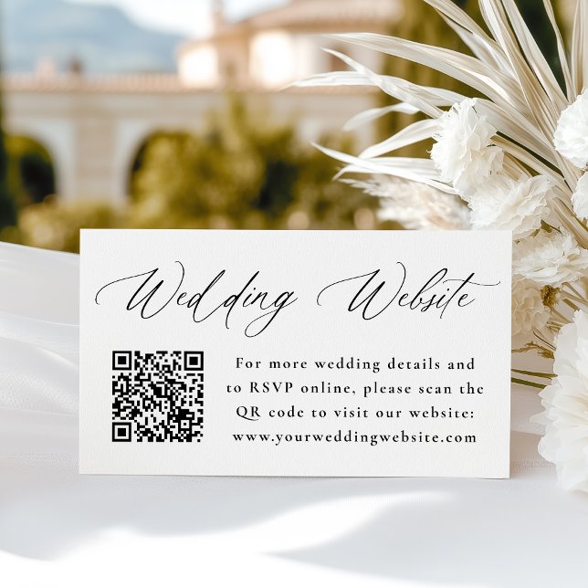 Carte D'accompagnement Code QR de site web de mariage en calligraphie noi (Créateur téléchargé)