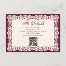 Code QR de site Web de mariage en dentelle vintage