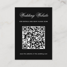 Code QR de site web de mariage noir Calligraphie s