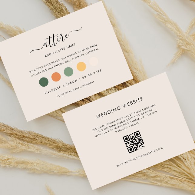Carte D'accompagnement Code QR de tenue de mariage moderne pour invité (Créateur téléchargé)