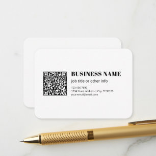 Carte D'accompagnement Code QR d'entreprise & Texte Rétro-Moderne Modifia