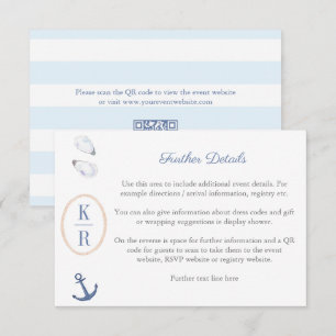 Carte D'accompagnement Code QR des détails de la réception de mariage Coa