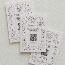 Code QR des détails de mariage céleste vintage