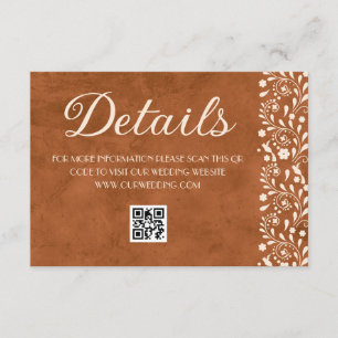 Carte D'accompagnement Code QR des détails de mariage floraux mexicains