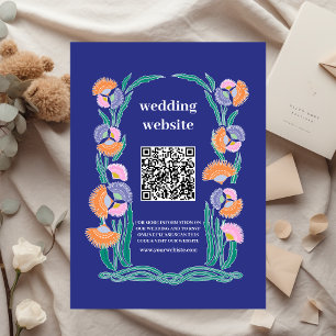 Carte D'accompagnement Code QR Destination Grèce Mariage Santorini