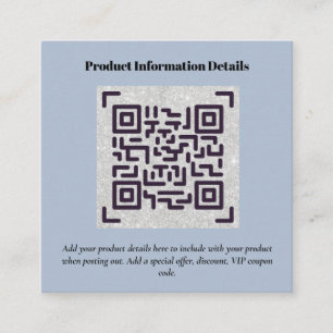 Carte D'accompagnement Code QR Détails de la garantie d'emballage du prod