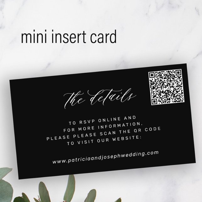 Carte D'accompagnement CODE QR détails de mariage simples et élégants noi (Créateur téléchargé)