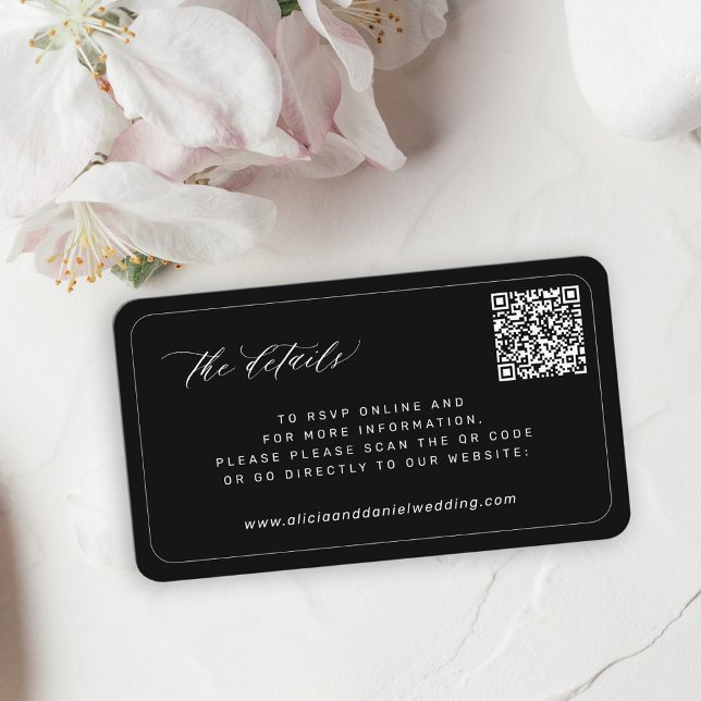 Carte D'accompagnement CODE QR détails du site web de mariage moderne noi (Créateur téléchargé)