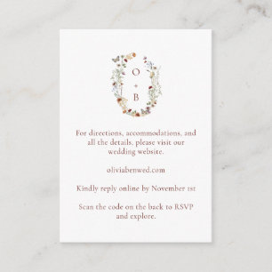 Carte D'accompagnement Code QR d'insertion de détails de mariage à monogr