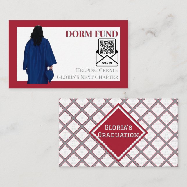Carte D'accompagnement Code QR d'insertion pour le Fonds de dortoir de fi (Devant / Derrière)