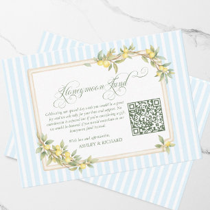 Carte D'accompagnement Code QR du Fonds de Mariage Lune de Miel au Citron