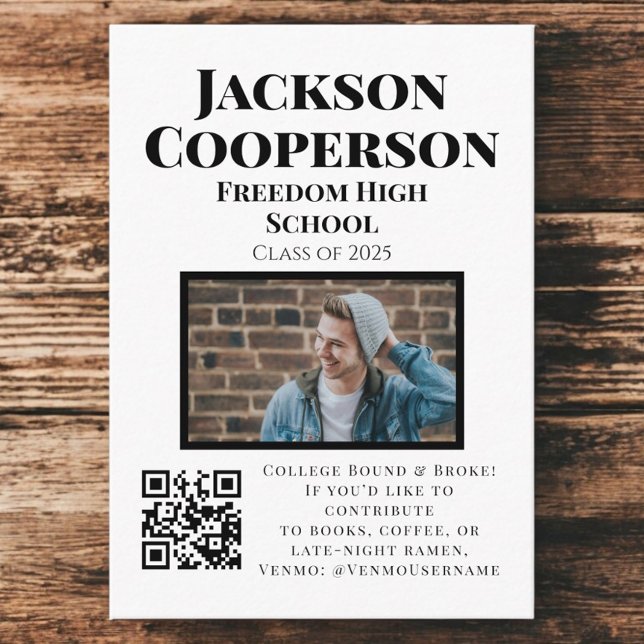 Carte D'accompagnement Code QR du Fonds Universitaire Drôle de Remise des (Créateur téléchargé)