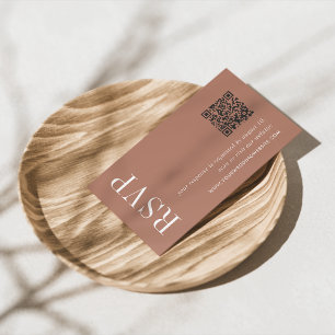 Carte D'accompagnement Code QR du Mariage d'argile du désert RSVP