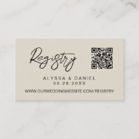 Code QR du registre cadeau wedding shower blanc