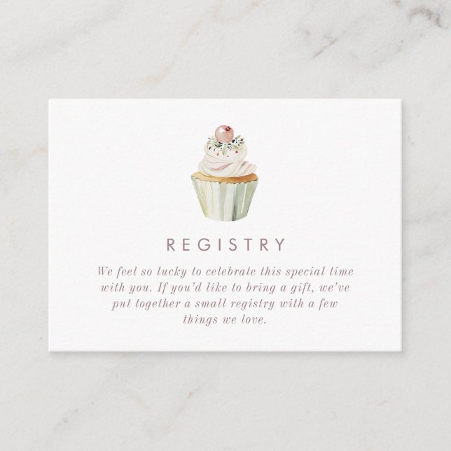 Carte D'accompagnement Code QR du registre de Baby Shower Tea (Devant)