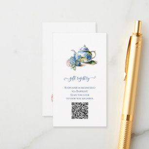 Carte D'accompagnement Code QR du registre de cadeaux Baby Shower à la Bl