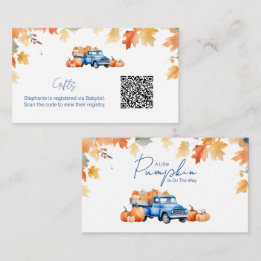 Carte D'accompagnement Code QR du registre de cadeaux Camion bleu petite