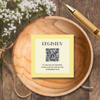 Code QR du registre de cadeaux de bébé jaune neutr