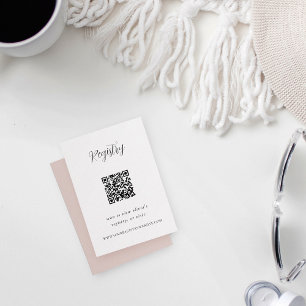 Carte D'accompagnement Code QR du registre de calligraphie élégante