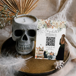Carte D'accompagnement Code QR du registre de liste de mariage sur le thè