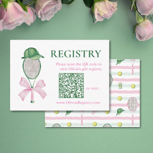 Carte D'accompagnement Code QR du registre de mariage de tennis Shower