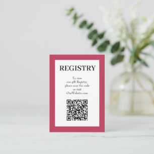 Carte D'accompagnement Code QR du registre de mariage Magenta