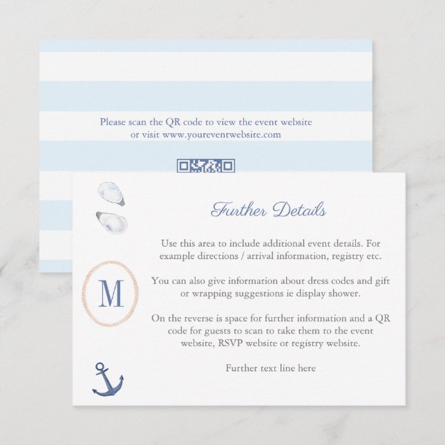 Carte D'accompagnement Code QR du registre de naissance pour une baby sho (Devant / Derrière)