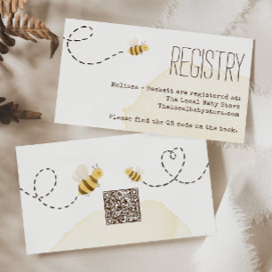 Carte D'accompagnement Code QR du registre des Baby showers d'abeilles do