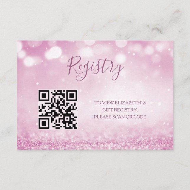 Carte D'accompagnement Code QR du registre des cadeaux | BABY SHOWER (Devant)