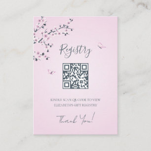 Carte D'accompagnement Code QR du registre des cadeaux   Baby shower de p