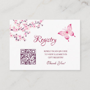 Carte D'accompagnement Code QR du registre des cadeaux   Baby shower papi