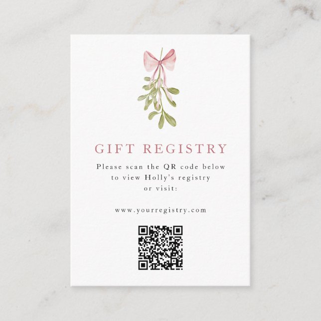 Carte D'accompagnement Code QR du Rose Mistletoe Dusty (Devant)