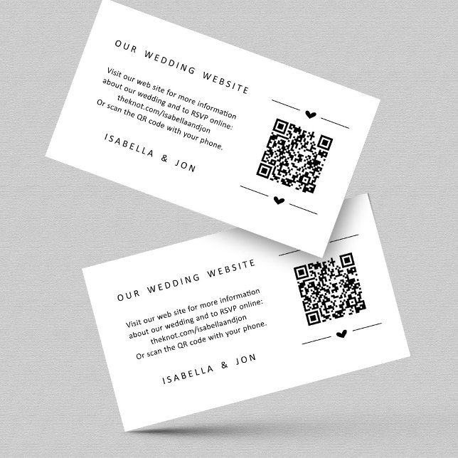 Carte D'accompagnement Code QR du site Web de mariage - Détails du regist (Créateur téléchargé)