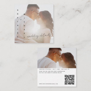 Carte D'accompagnement Code QR du site Web de mariage Moderne Photo RSVP