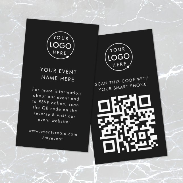 Carte D'accompagnement Code QR du site Web d'un événement d'entreprise no (Modern business event invitation enclosure card template by Guava - simple, smart and customizable)