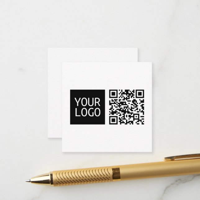 Carte D'accompagnement Code QR éditable & logo ou image de votre entrepri (Devant/Arrière en situation)