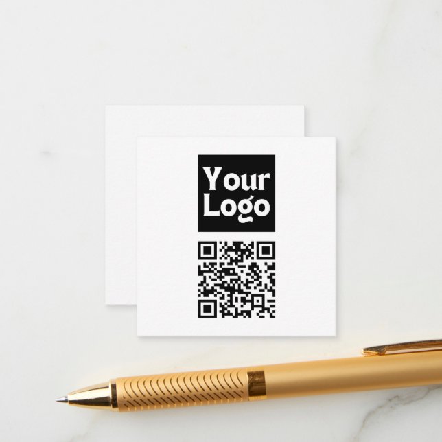 Carte D'accompagnement Code QR éditable & Votre logo ou image d'entrepris (Devant/Arrière en situation)