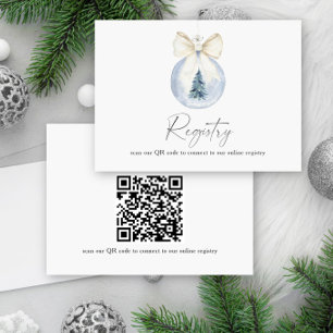 Carte D'accompagnement Code QR élégant de Baby shower hivernal pour le re