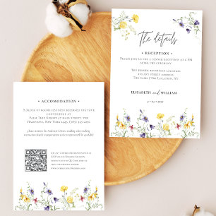 Carte D'accompagnement Code QR élégant Détails du Mariage Logement